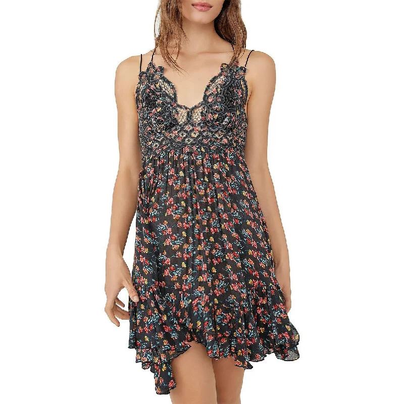 Intimately Free People Womens Adella Floral Ruffled Mini Dress