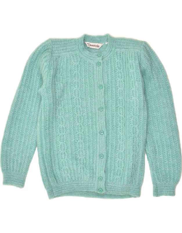 DONATELLA Womens Cardigan Sweater UK 14 Medium Turquoise