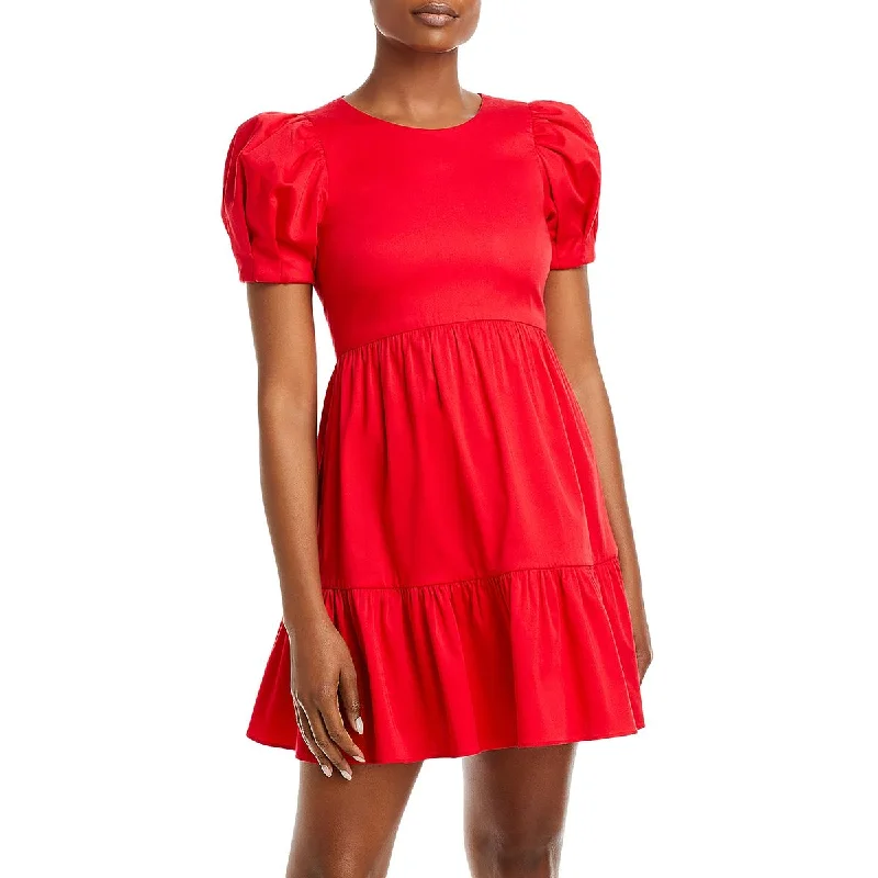 Alice and Olivia Womens Ann Ruffled Casual Mini Dress