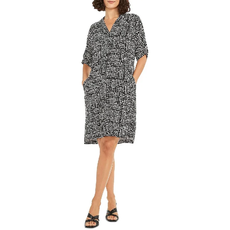 Nic + Zoe Womens Collared Knee Length Shirtdress