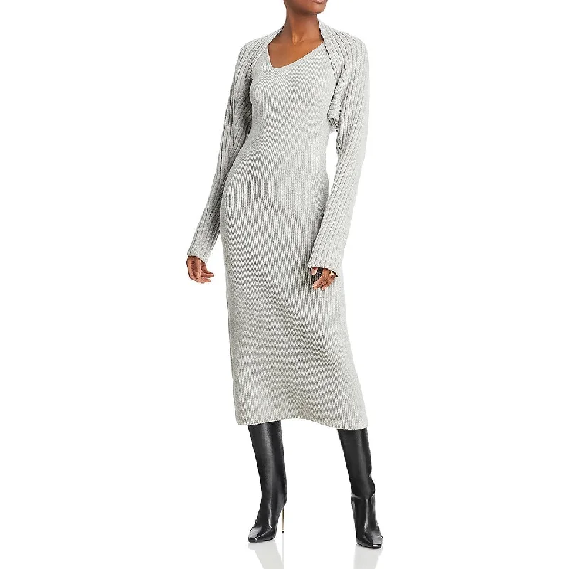 Lvir Womens Heathered Knit Sweaterdress