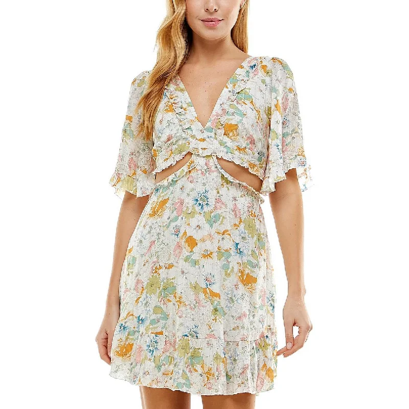 City Studios Womens Juniors Printed Short Mini Dress