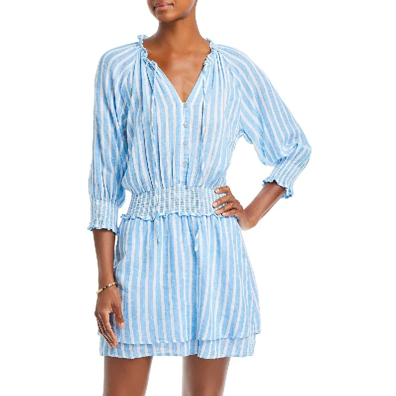 Rails Womens Crystal Striped Linen Mini Dress