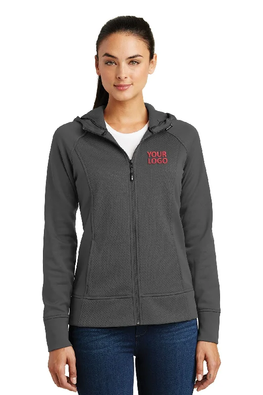 Sport-Tek Ladies Rival Tech Fleece Custom Full-Zip Hooded Jackets, Iron Grey