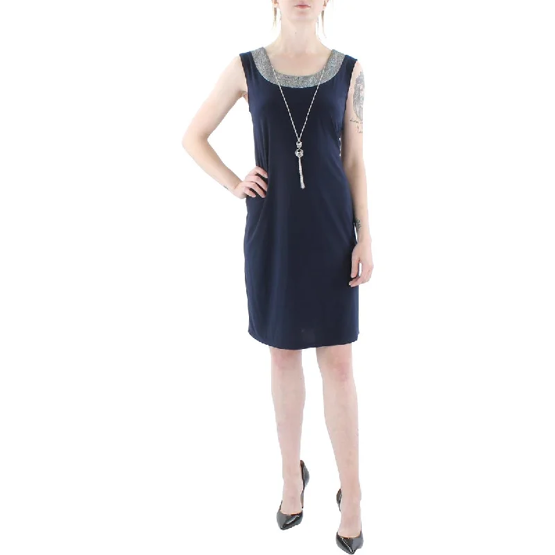 R&M Richards Womens Knit Sleeveless Sheath Dress