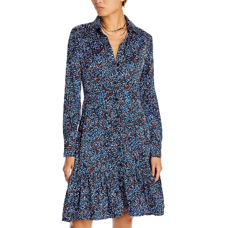 Undra Celeste New York Womens Collared Printed Shirtdress