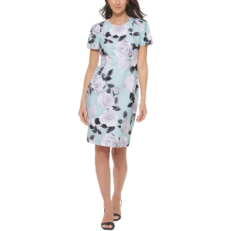 Calvin Klein Womens Floral Knee Length Midi Dress